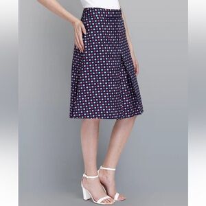 Women’s Knee Length Polka Dot Skirt A-line skirt Sz 14 EUC